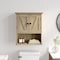 Flash Furniture Dune Farmhouse Wall Mounted Bathroom Medicine Cabinet Storage Organizer w/2 Magnetic Closure Doors FS-BATH-7-BR-GG - alternate 1